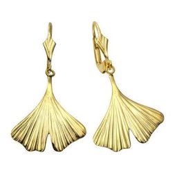 Vivance Paar Ohrhänger 333/- Gelbgold Ginkgo 3,5cm