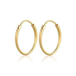 Elli Premium Paar Creolen Creolen Ohrhänger Basic Klassik Rund 375 Gelbgold