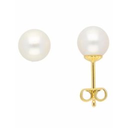 Adelia´s Paar Ohrhänger 585 Gold Ohrringe Ohrstecker mit Süßwasser Zuchtperle, mit Süßwasser Zuchtperle Goldschmuck für Damen