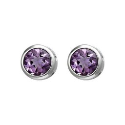 JOBO Paar Ohrstecker, 925 Silber mit Amethyst