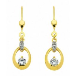 Adelia´s Paar Ohrhänger 333 Gold Ohrringe Ohrhänger, mit Zirkonia Goldschmuck für Damen