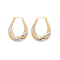 Vivance Paar Creolen Creolen bicolor, 2x Diamant = 0,01ct.