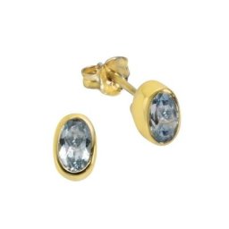 Vivance Paar Ohrstecker 333/- Gelbgold mit Blautopas (beh)