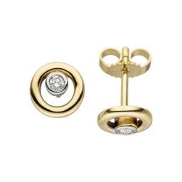JOBO Paar Ohrstecker, 585 Gold mit 2 Diamanten