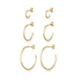 Elli Ohrring-Set Creolen Stecker Set Basic (6 tlg) 925 Silber