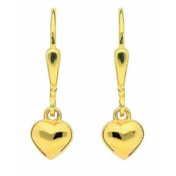 Adelia´s Paar Ohrhänger 333 Gold Ohrringe Ohrhänger Herz, Goldschmuck für Damen