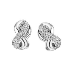 Firetti Paar Ohrstecker 6,2 mm, rhodiniert, massiv, mit Zirkonia