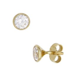 JOBO Paar Ohrstecker, rund 333 Gold mit Zirkonia