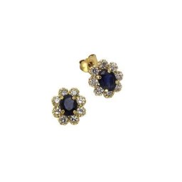 Fascination by Ellen K. Paar Ohrstecker Gold 333 Safir + Zirkonia