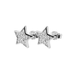Adelia´s Paar Ohrstecker Ohrstecker Stern aus 925 Silber mit Zirkonia