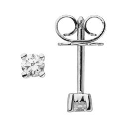 JOBO Paar Ohrstecker Solitär, 585 Weißgold mit 2 Diamanten Brillanten 0,24 ct.