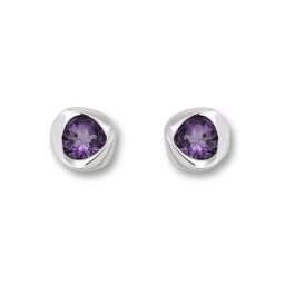 ONE ELEMENT Paar Ohrstecker Amethyst Ohrringe Ohrstecker aus 925 Silber, Damen Silber Schmuck