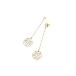 Luigi Merano Paar Ohrstecker mit Behang rund, bicolor, Gold 585