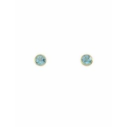 Adelia´s Paar Ohrhänger 1 Paar 585 Gold Ohrringe / Ohrstecker mit Aquamarin Ø 7,2 mm, 585 Gold mit Aquamarin Goldschmuck für Damen