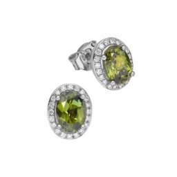Creazione Bijoux Paar Ohrstecker 750 Weiß-Gold mit Turmalin und Diamanten