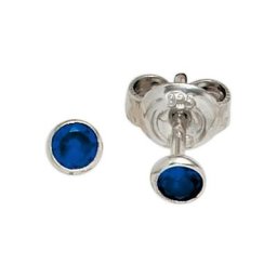 JOBO Paar Ohrstecker, rund 925 Silber mit Zirkonia