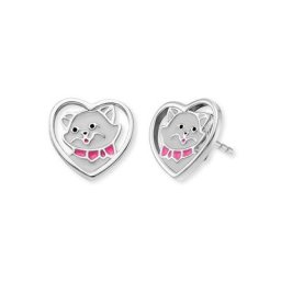 Herzengel Paar Ohrstecker Herz mit Katze, HEE-CAT-HEART