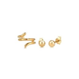 Elli Ohrring-Set Set Stecker Earcuff Geo Basic Minimal 925 Silber