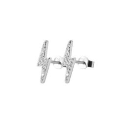 Adelia´s Paar Ohrstecker Ohrstecker Blitz aus 925 Silber mit Zirkonia 13 cm