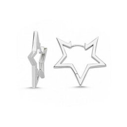 Adelia´s Paar Ohrclips Ohrringe 925 Sterling Silber Ohrringe - Creolen, 925 Silber poliert Stern klein