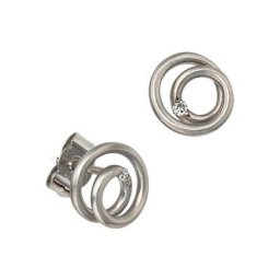 JOBO Paar Ohrstecker, 950 Platin mit 2 Diamanten
