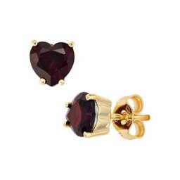 JOBO Paar Ohrstecker, Herz 333 Gold mit Granat