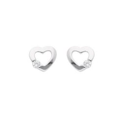 Adelia´s Paar Ohrhänger 925 Silber Ohrringe Ohrstecker Herz mit Zirkonia, mit Zirkonia Silberschmuck für Damen
