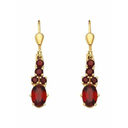 Adelia´s Paar Ohrhänger 333 Gold Ohrringe Ohrhänger mit Granat, mit Granat Goldschmuck für Damen
