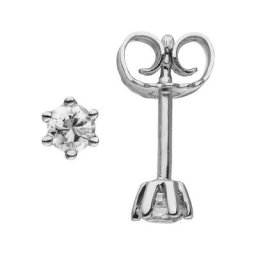 JOBO Paar Ohrstecker Solitär, 585 Weißgold mit 2 Diamanten Brillanten 0,24 ct.