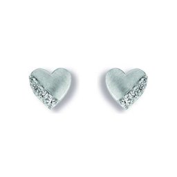 ONE ELEMENT Paar Ohrstecker Zirkonia Herz Ohrringe Ohrstecker aus 925 Silber, Damen Silber Schmuck Herz