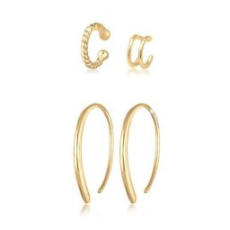 Elli Ohrring-Set Basic Set Creolen Earcuff Blogger Trend 925 Silber
