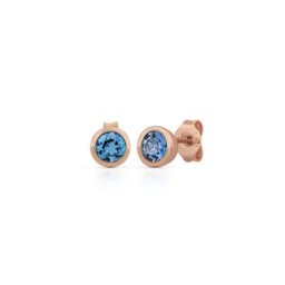 Orolino Paar Ohrstecker 585/- Gold rot Blautopas