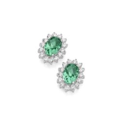Smart Jewel Paar Ohrstecker elegant, farbige Steine und weiße Zirkonia, Silber 925