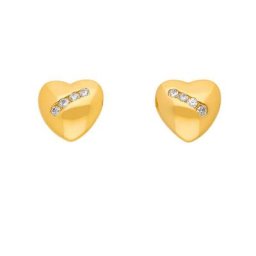 Adelia´s Paar Ohrhänger 333 Gold Ohrringe Ohrstecker Herz, mit Zirkonia Goldschmuck für Damen