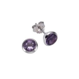 Zeeme Paar Ohrstecker 925/- Sterling Silber Amethyst