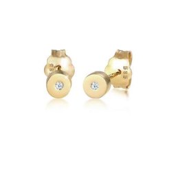 Elli DIAMONDS Paar Ohrstecker Stecker Geo Basic Diamant (0.01 ct) 585 Gelbgold