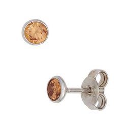 JOBO Paar Ohrstecker, rund 925 Silber mit Zirkonia