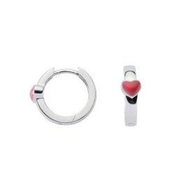 Adelia´s Paar Ohrhänger 925 Silber Ohrringe Creolen Herz Ø 14 mm, Silberschmuck für Damen