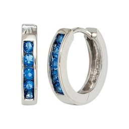 JOBO Paar Creolen, rund 925 Silber mit Zirkonia