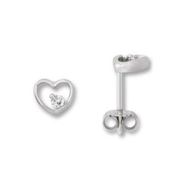 ONE ELEMENT Paar Ohrstecker Zirkonia Herz Ohrringe Ohrstecker aus 925 Silber, Damen Silber Schmuck Herz