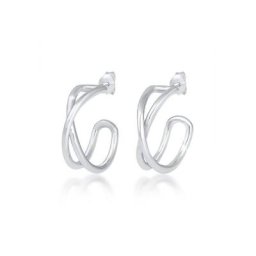 Elli Paar Creolen Creolen Hänger Kreuz Knoten Geo Basic 925 Silber