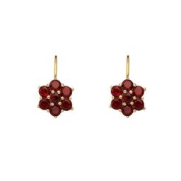 Adelia´s Paar Ohrhänger 333 Gold Boutons, mit Granat Goldschmuck für Damen