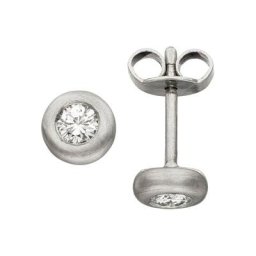 JOBO Paar Ohrstecker Solitär, 950 Platin mit 2 Diamanten Brillanten 0,30 ct.