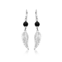 Nenalina Paar Ohrhänger Hänger Flügel Engel Onyx Talisman 925 Silber