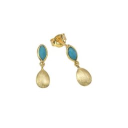 Zeeme Paar Ohrhänger 925/- Sterling Silber vergoldet