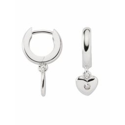 Adelia´s Paar Ohrhänger 925 Silber Ohrringe Creolen Herz mit Zirkonia Ø 11,8 mm, mit Zirkonia Silberschmuck für Damen