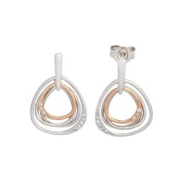JOBO Paar Ohrhänger, 585 Gold bicolor mit 16 Diamanten