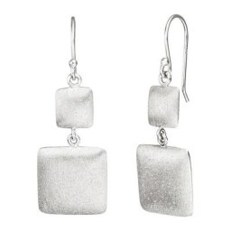 JOBO Paar Ohrhänger, quadratisch 925 Silber