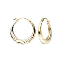 JOBO Paar Creolen, rund 333 Gold bicolor