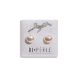 DI PERLE Paar Ohrstecker Damen Perlenschmuck 925 Silber Süsswasser Perlen Ohrstecker, Damen Perlenschmuck